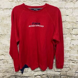 Vintage Tommy Hilfiger Athletics THA Red Blue Spell Out Thermal Top